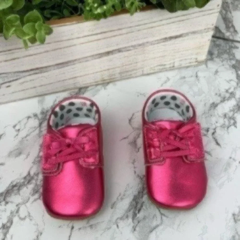 New! Rosie Pope Metallic Pink Baby Shoes